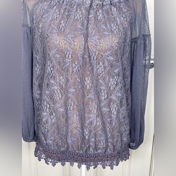 Free People Lace Top in Periwinkle Small - Picture 4 of 12